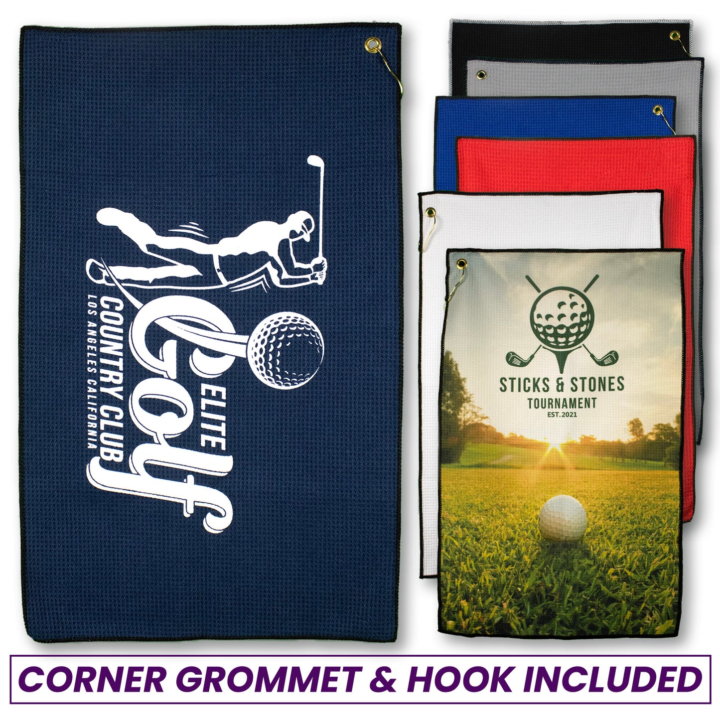 Design Your Own - Microfiber Waffle Golf Towel (16” x 26”)