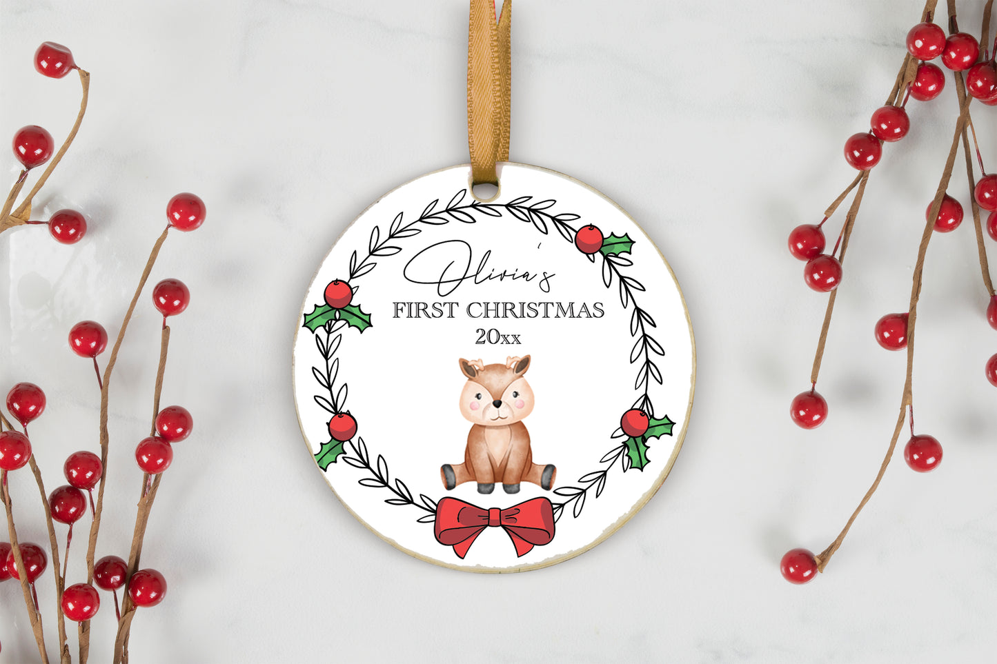 Deer Baby's First Christmas Ornament
