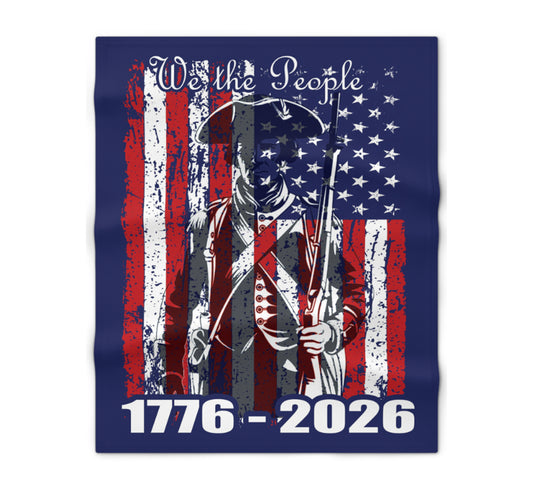 Optional Personalized American We Are the People Woven Blanket | Patriotic American Throw | Labor Day | Veteran's Day | Americana Decor