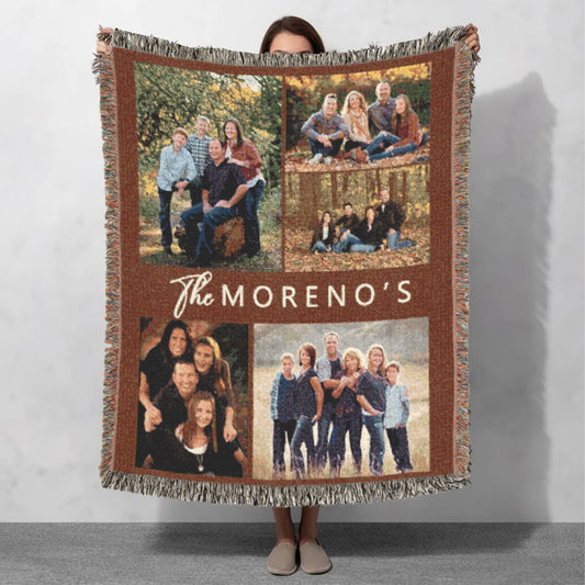Personalized 5 Photo Woven Collage Blanket | Custom Fleece Throw | Back to School Gift | Wedding or Anniversary Blanket | Memory Keepsake