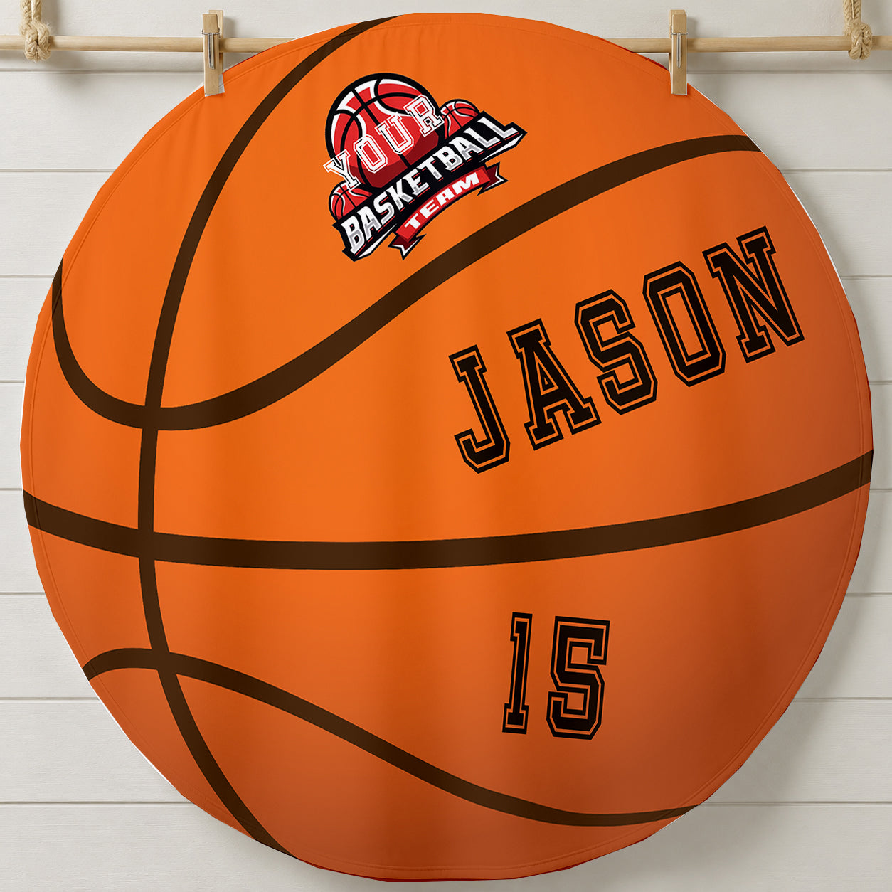 Personalized Sports Round Beach Towel  |  Sport Team Logo and Number | Stadium Towel | Baseball, Volleyball, Basketball, Tennis, Soccor Gift