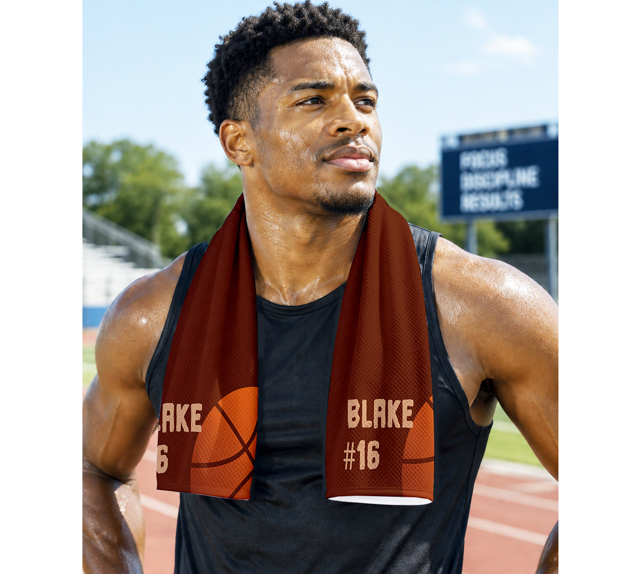 Personalized Basketball Player Cooling Sports Towel | Name and Number | Team Spirt | Athlete Gift | Game Fan Support | BBall Team Towel (16" x 32")