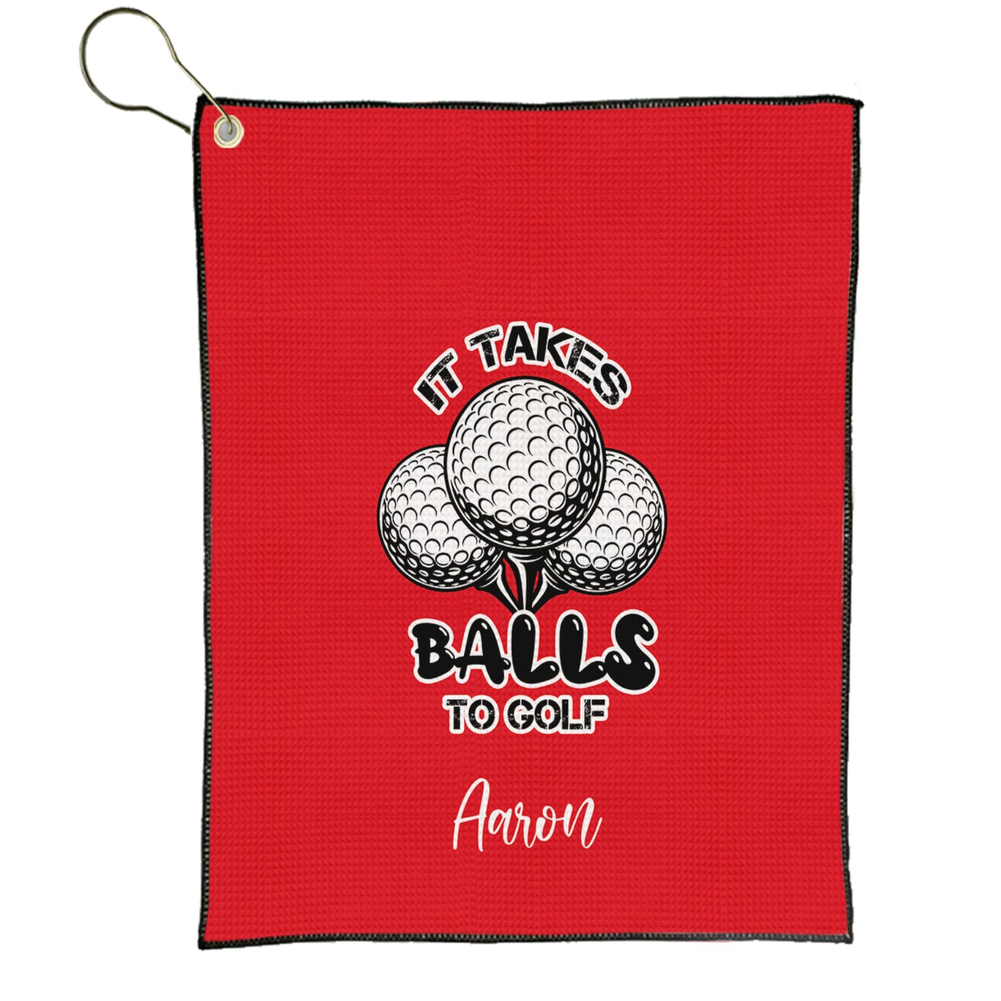Personalized Golf Sports Towel with Name | Custom It Takes Balls to Golf Towel | Partner Player Coach Tournament | Funny Golfing Gift Men