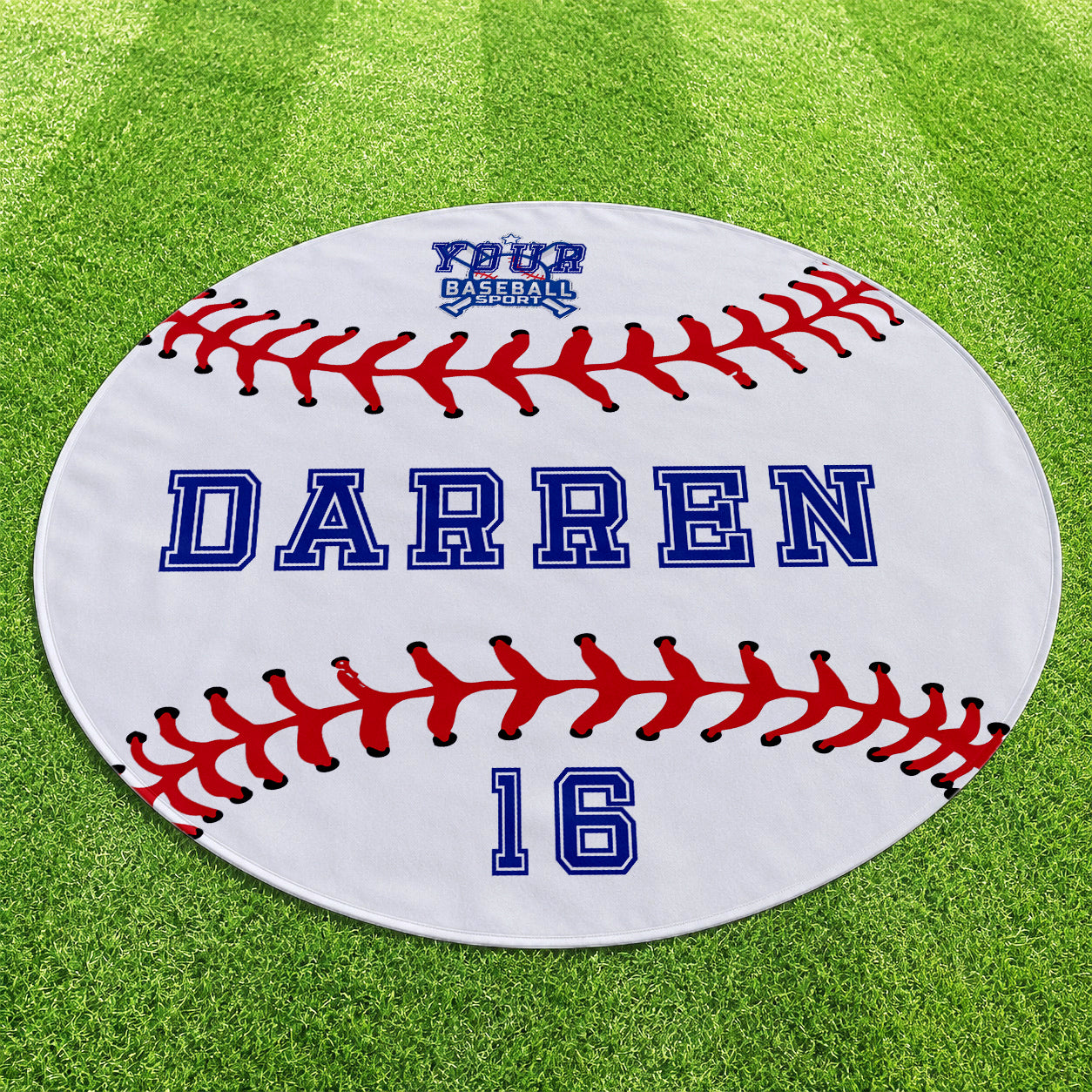 Personalized Sports Round Beach Towel  |  Sport Team Logo and Number | Stadium Towel | Baseball, Volleyball, Basketball, Tennis, Soccor Gift