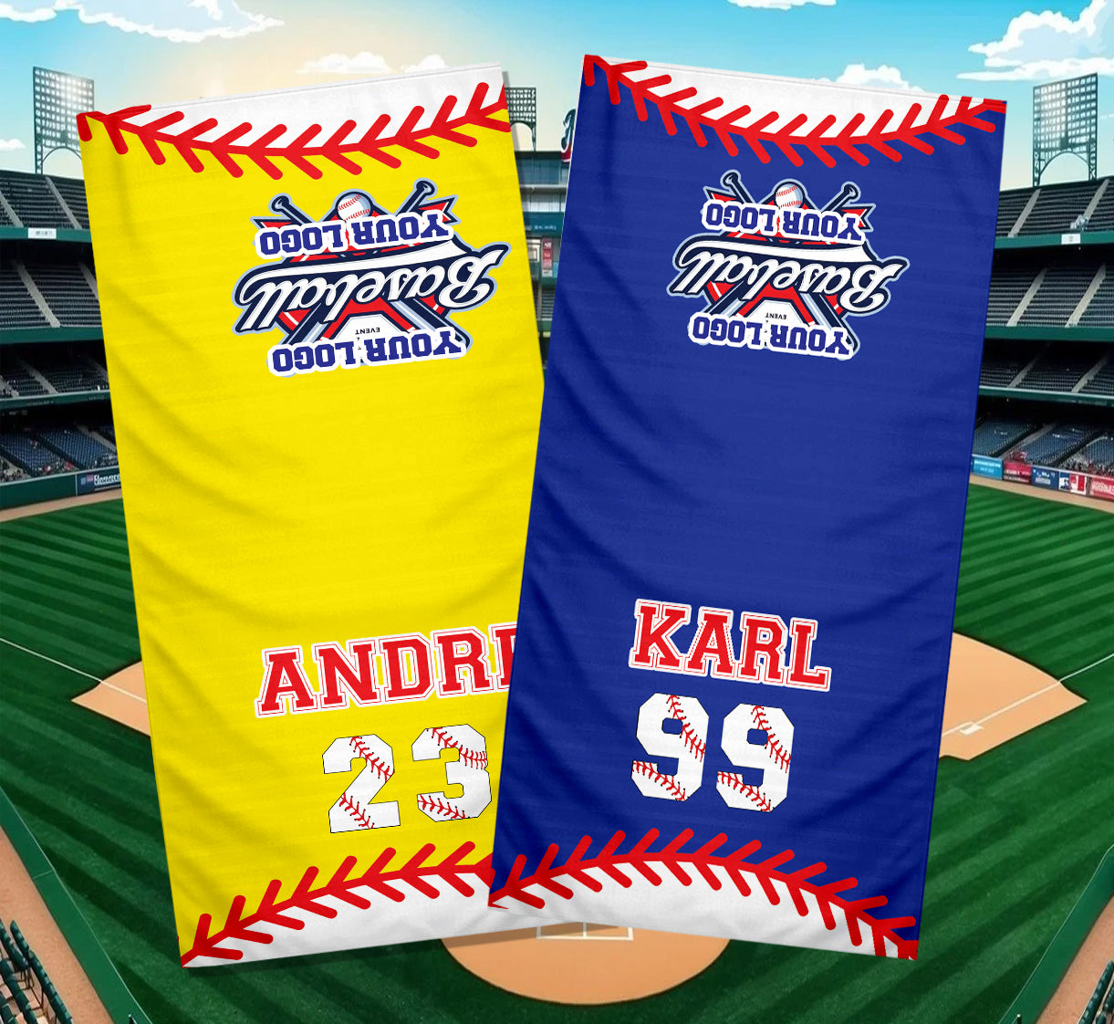 Personalized Baseball Player Cooling Sports Towel | Name and Number | Team Spirit | Athlete Gift | Game Fan Support | Dugout Towel (16" x 32")