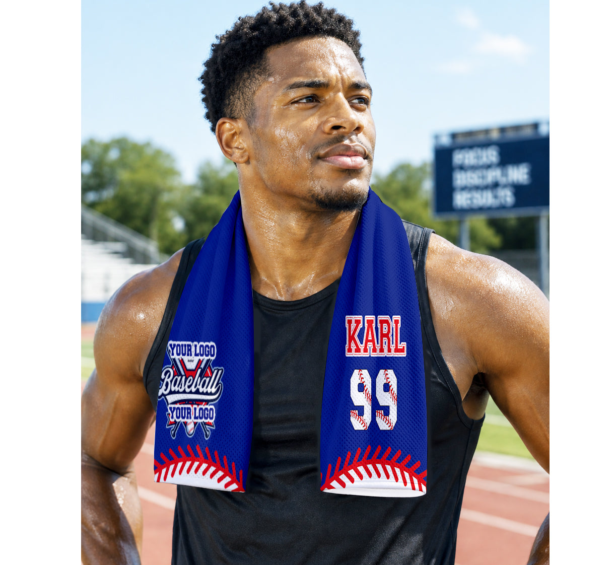 Personalized Baseball Player Cooling Sports Towel | Name and Number | Team Spirit | Athlete Gift | Game Fan Support | Dugout Towel (16" x 32")