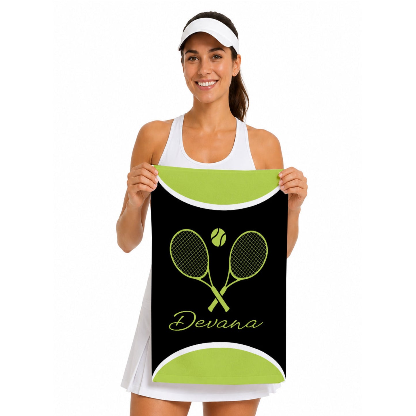 Personalized Tennis Towel | Custom Name Sports Towel | Tennis Player Gift | Tennis Team Gift | Tennis Coach Gift | Tennis Birthday Present (16x25)