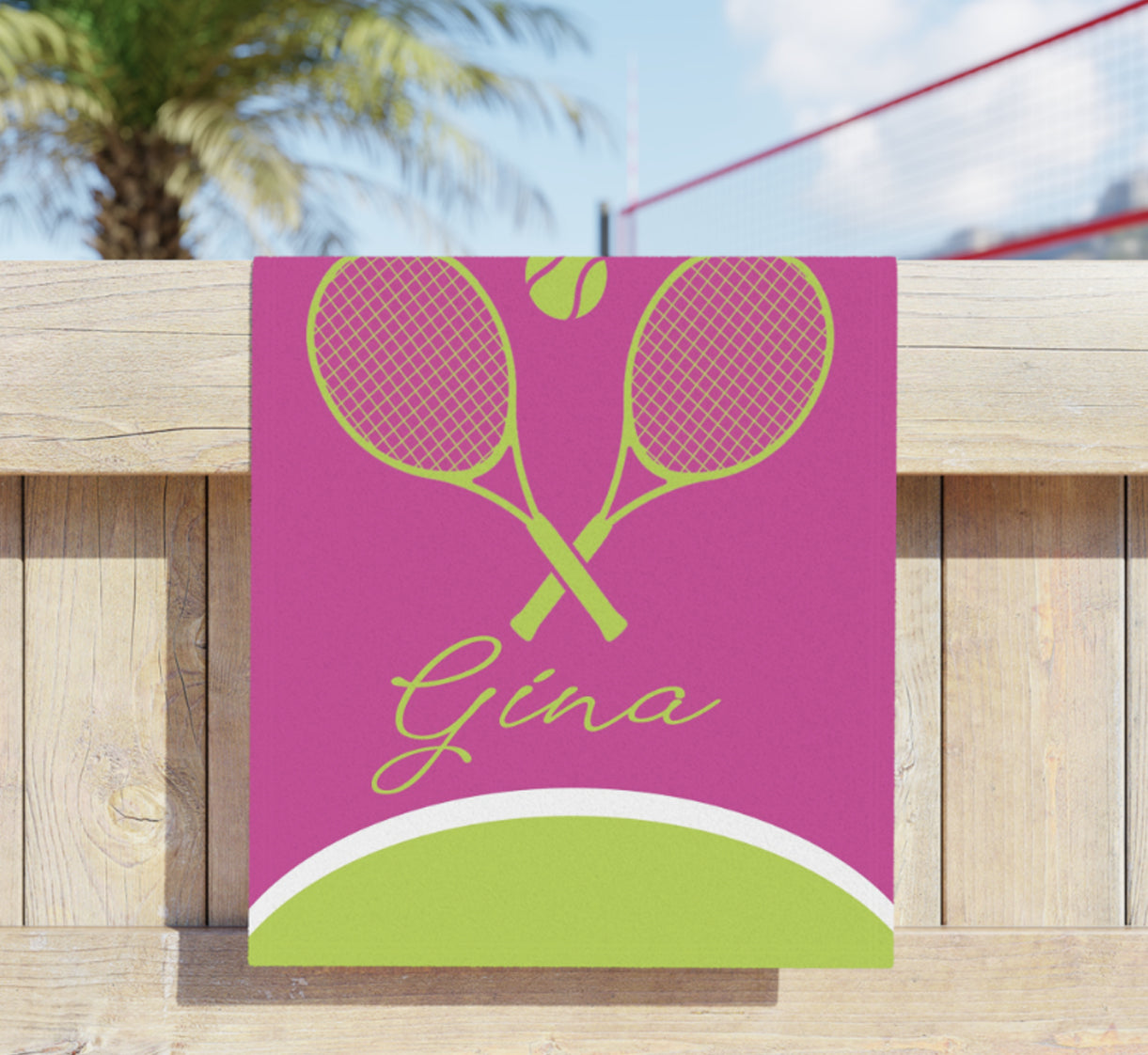 Personalized Tennis Towel | Custom Name Sports Towel | Tennis Player Gift | Tennis Team Gift | Tennis Coach Gift | Tennis Birthday Present (16x25)