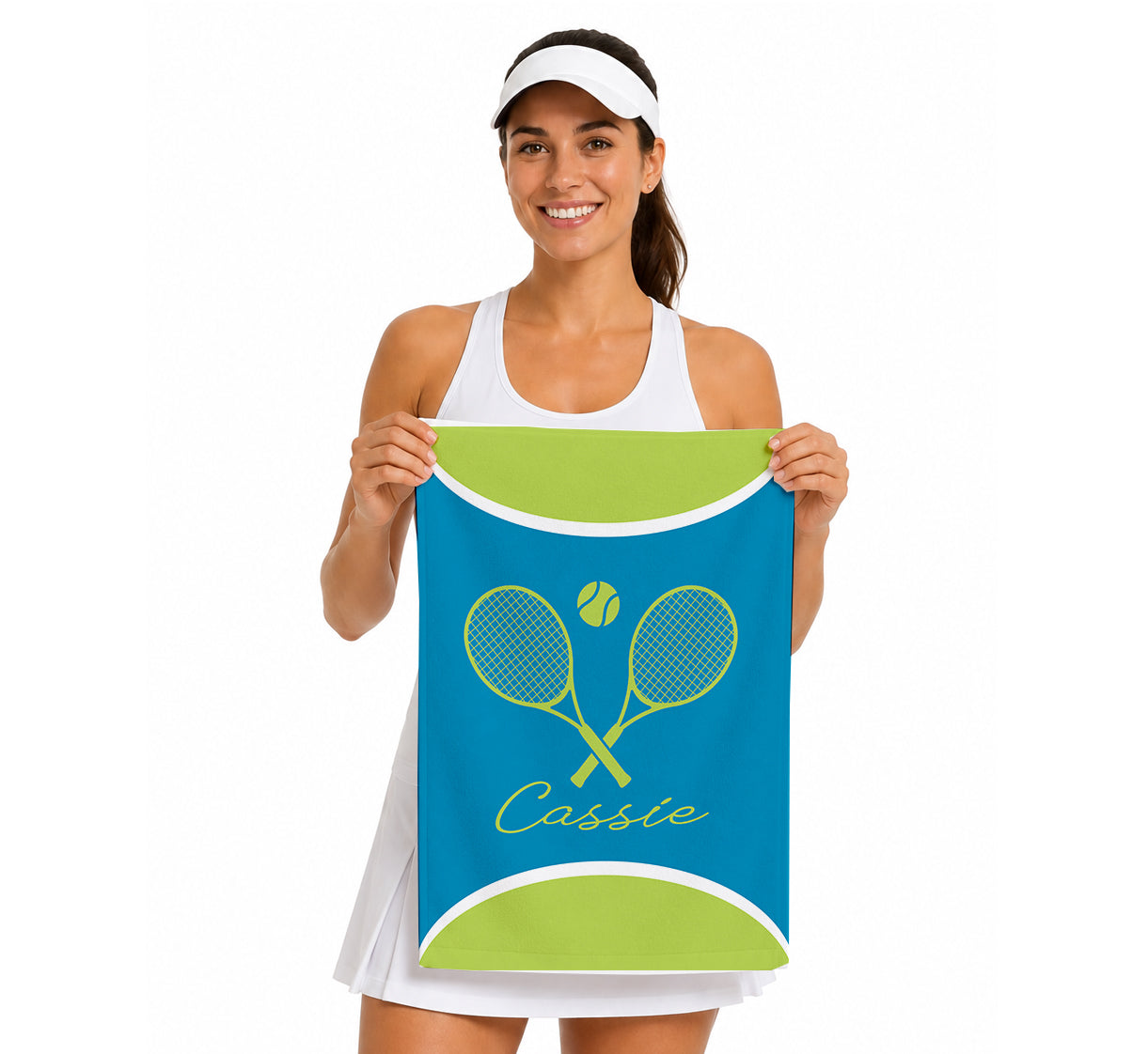 Personalized Tennis Towel | Custom Name Sports Towel | Tennis Player Gift | Tennis Team Gift | Tennis Coach Gift | Tennis Birthday Present (16x25)