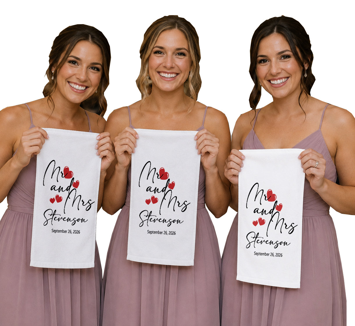 Personalized Mr and Mrs Wedding Towel | Custom Name & Date Waffle 11x18 Towel