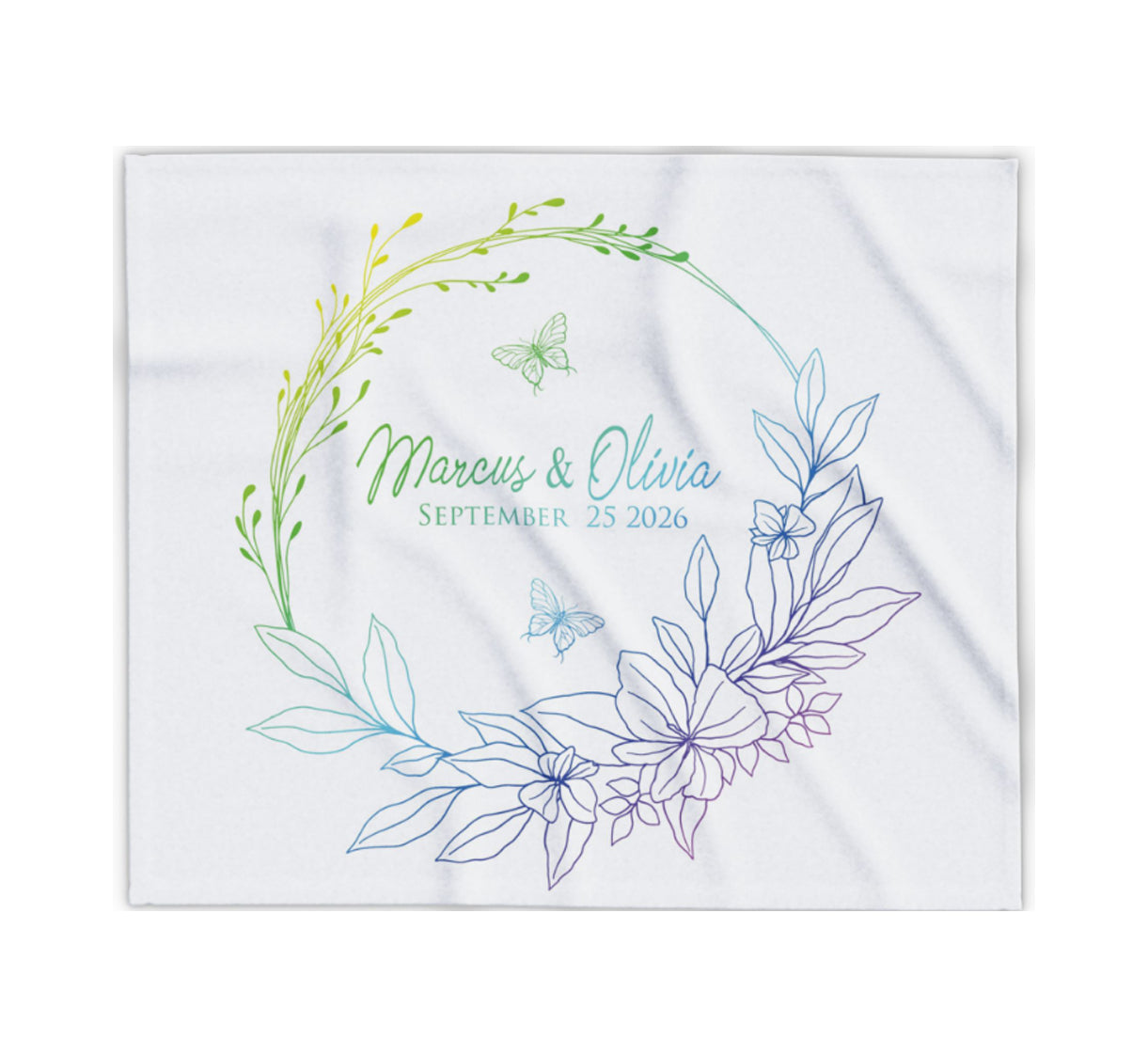 Personalized Wedding Blanket with Names & Date, Anniversary Engagement Throw, Custom Couple Gift, Bridal Shower or Bachelorette Present