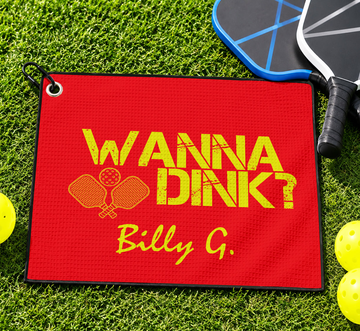 Personalized Pickleball Theme Sports Towel with Name | Custom Dink Golf Towel | Male Partner Team Player Coach Tournament Gift | Game Day