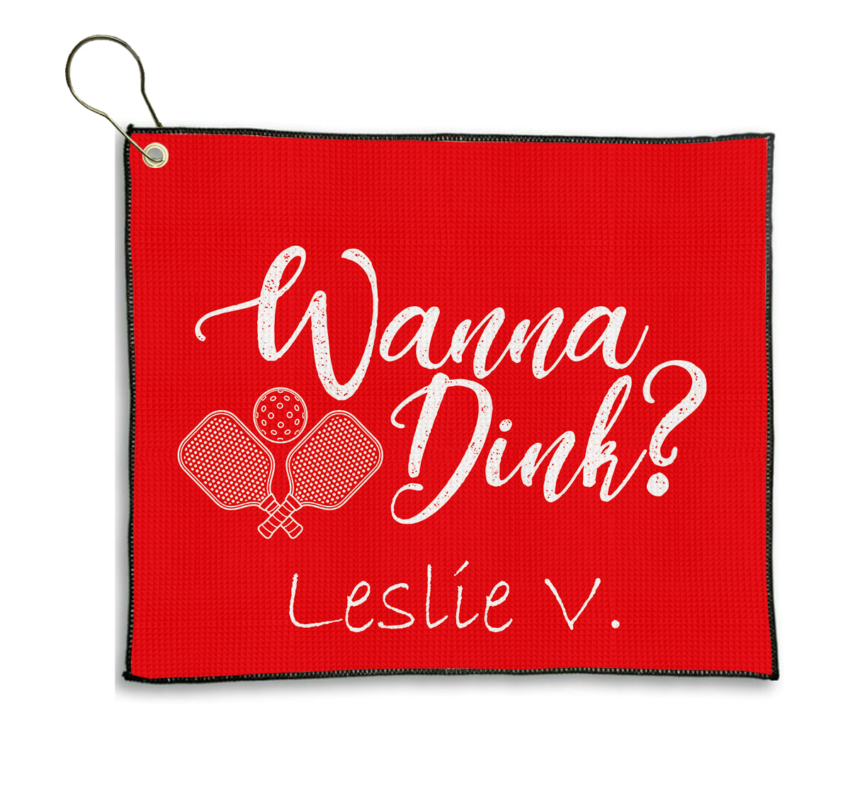 Personalized Pickleball Theme Sports Towel with Name | Custom Dink Golf Towel | Female Partner Team Player Coach Tournament Gift | Game Day