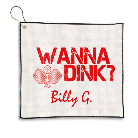 Personalized Pickleball Theme Sports Towel with Name | Custom Dink Golf Towel | Male Partner Team Player Coach Tournament Gift | Game Day