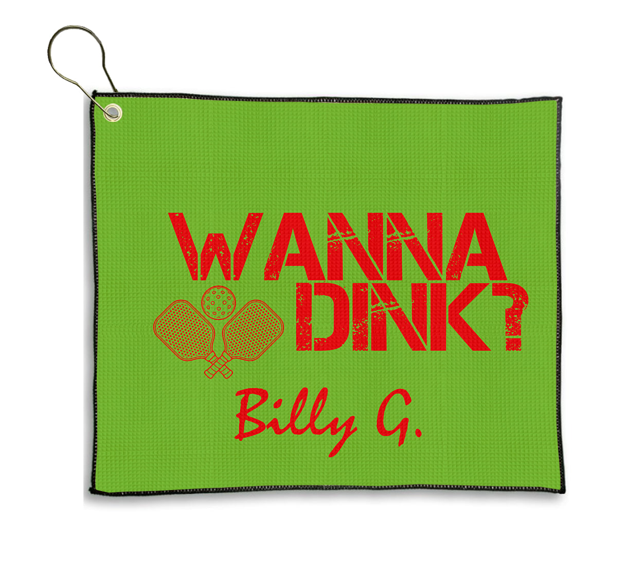 Personalized Pickleball Theme Sports Towel with Name | Custom Dink Golf Towel | Male Partner Team Player Coach Tournament Gift | Game Day