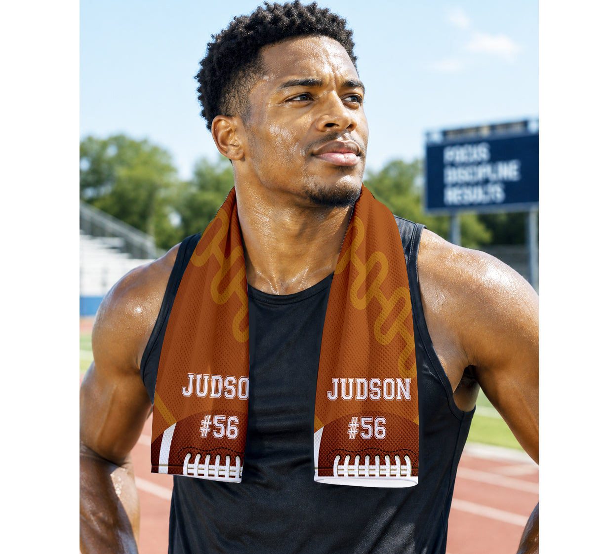 Personalized Football Player Cooling Sports Towel | Name and Number | Team Spirit | Athlete Gift | Game Fan Support | Dugout Towel