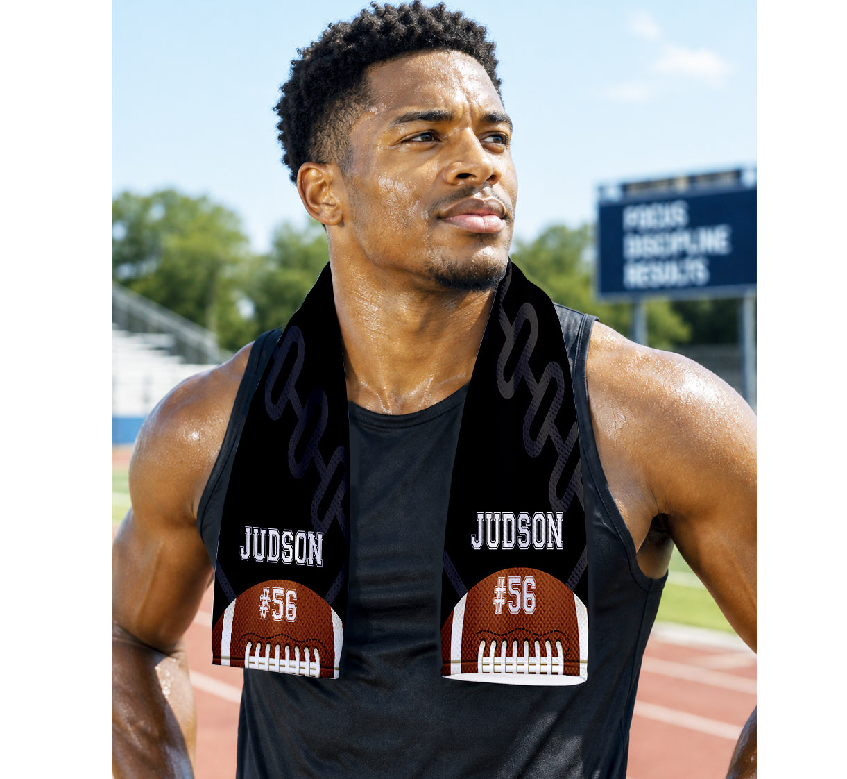 Personalized Football Player Cooling Sports Towel | Name and Number | Team Spirit | Athlete Gift | Game Fan Support | Dugout Towel