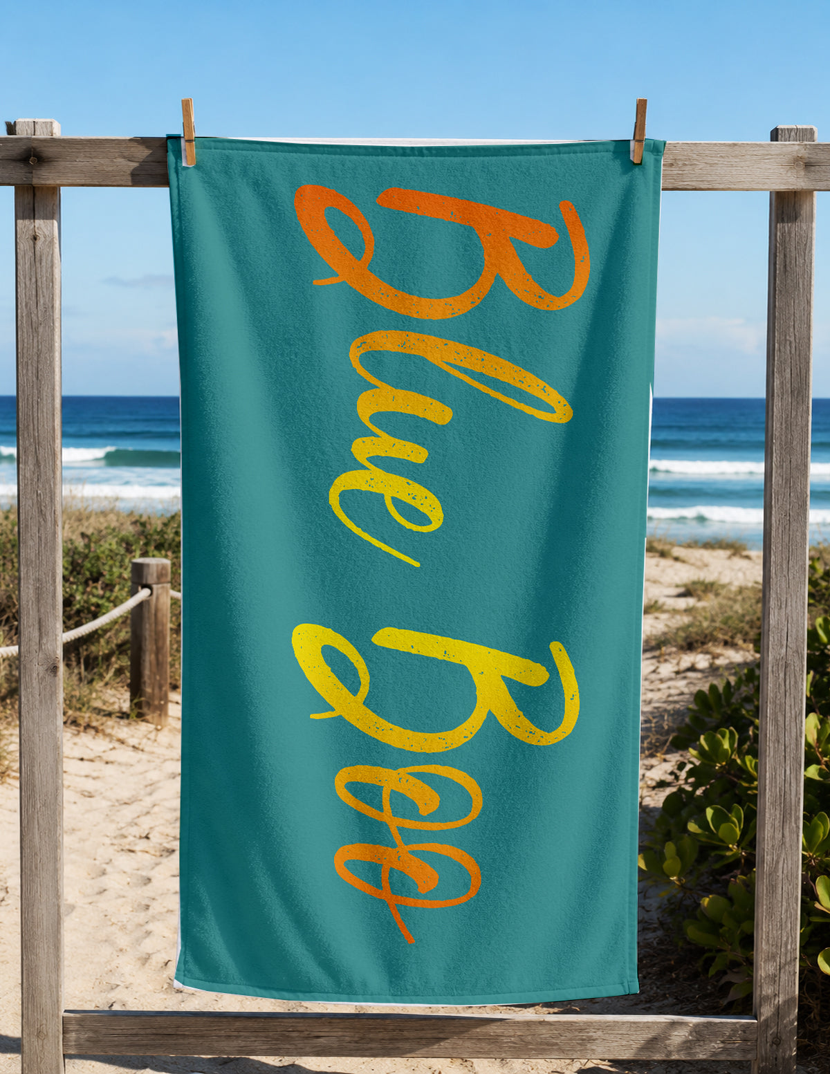 Personalized Solid Color Sun Kissed Name Feminine Beach Towels | Poolside Keepsake  | Girls Beach Day | Back to School Gift | Beachy Style