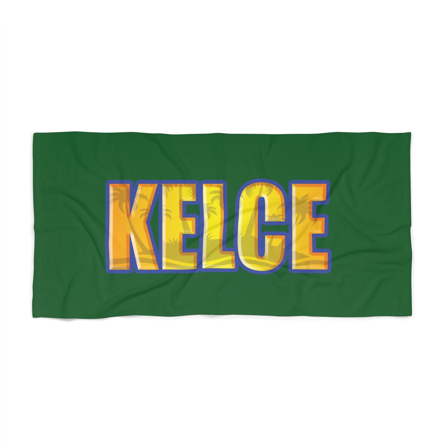 Personalized Beach Towel for Boys, Custom Name Tropical Palm Design