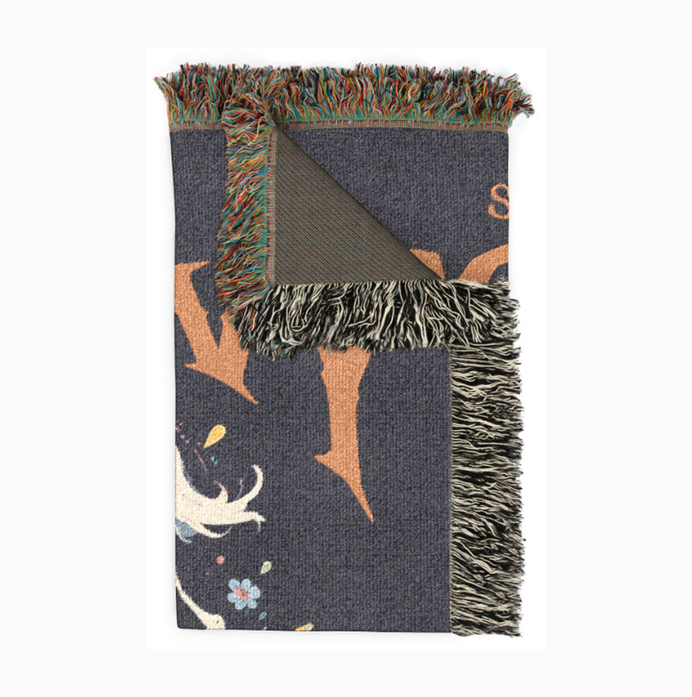 Personalized Halloween Couple Woven Blanket | Groovy Dance Skeleton Throw |  Creepy Gift |  Spooky Home Decor | Halloween Keepsake