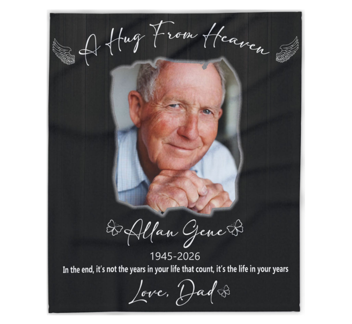 Personalized Memorial Photo Blanket | Memorial Throw | In Loving Memory Gift | Remembrance Keepsake | Sympathy Bereavement | Hug From Heaven