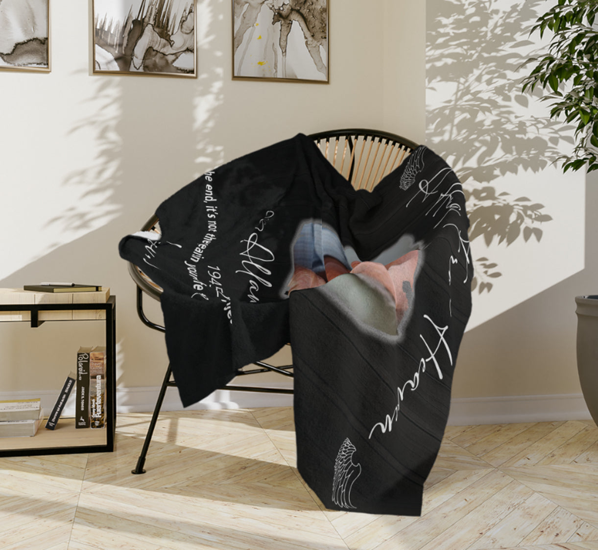 Personalized Memorial Photo Blanket | Memorial Throw | In Loving Memory Gift | Remembrance Keepsake | Sympathy Bereavement | Hug From Heaven
