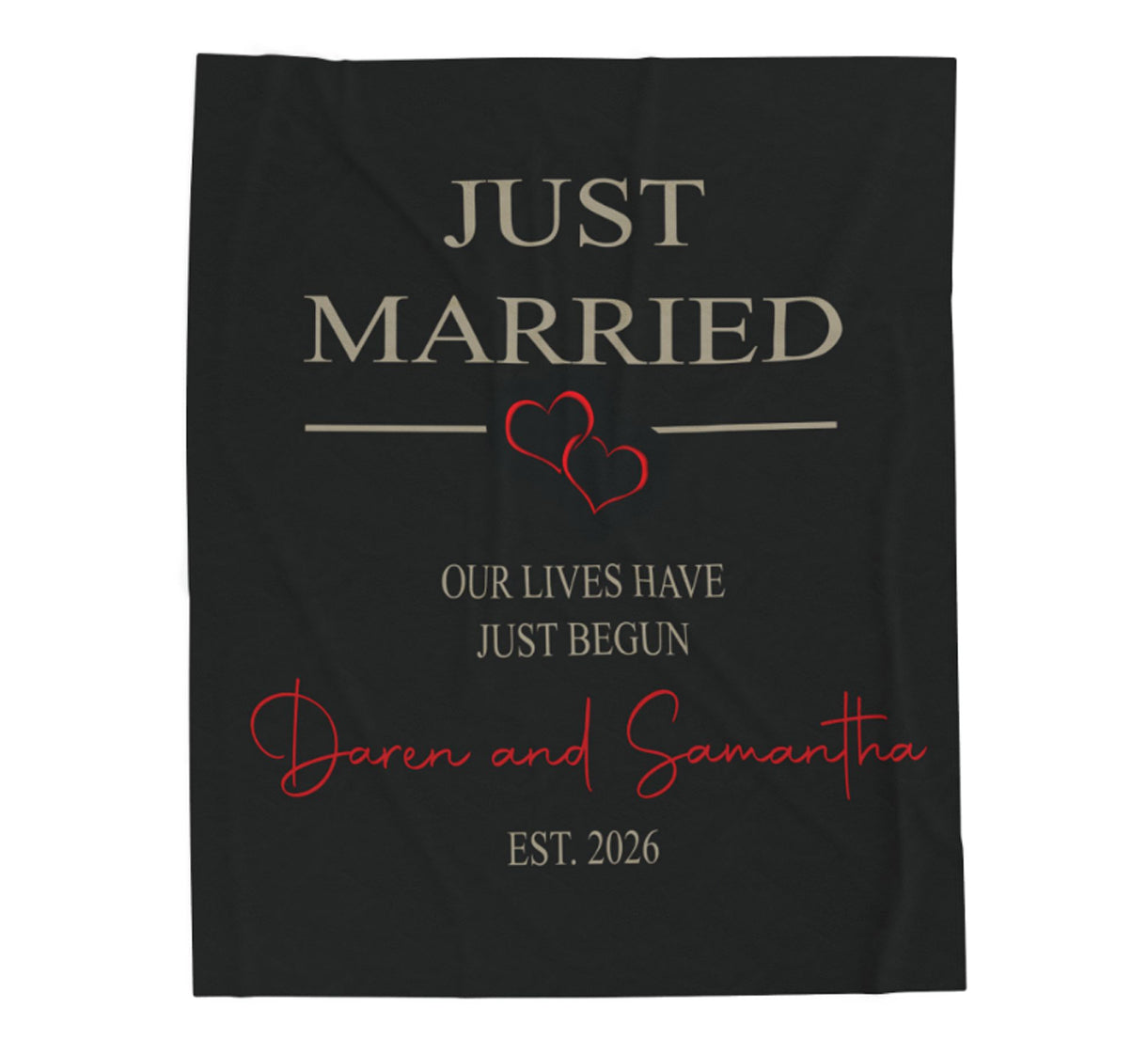 Personalized Wedding Gift for Couple, Custom Blanket with Names, Just Married Keepsake Gift, Bachelorette Present, Engagement Party Surprise