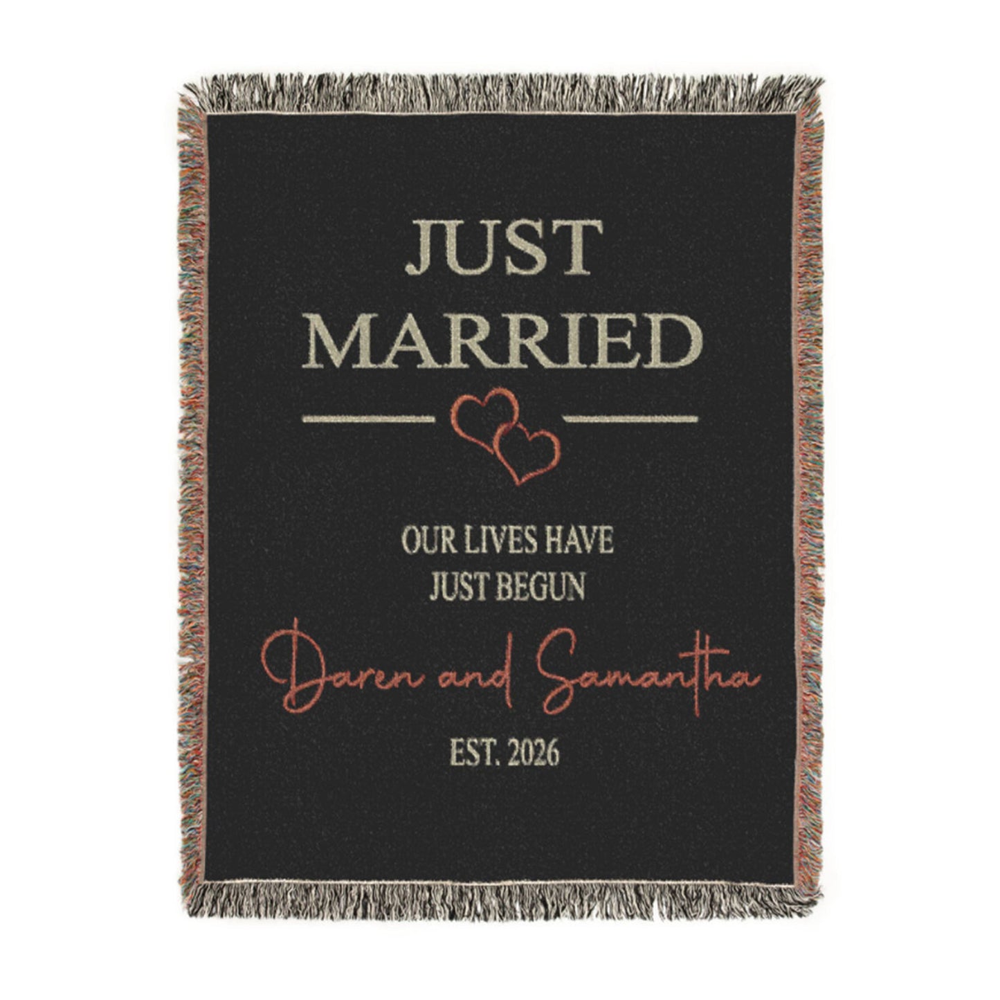 Personalized Wedding Gift for Couple, Custom Blanket with Names, Just Married Keepsake Gift, Bachelorette Present, Engagement Party Surprise