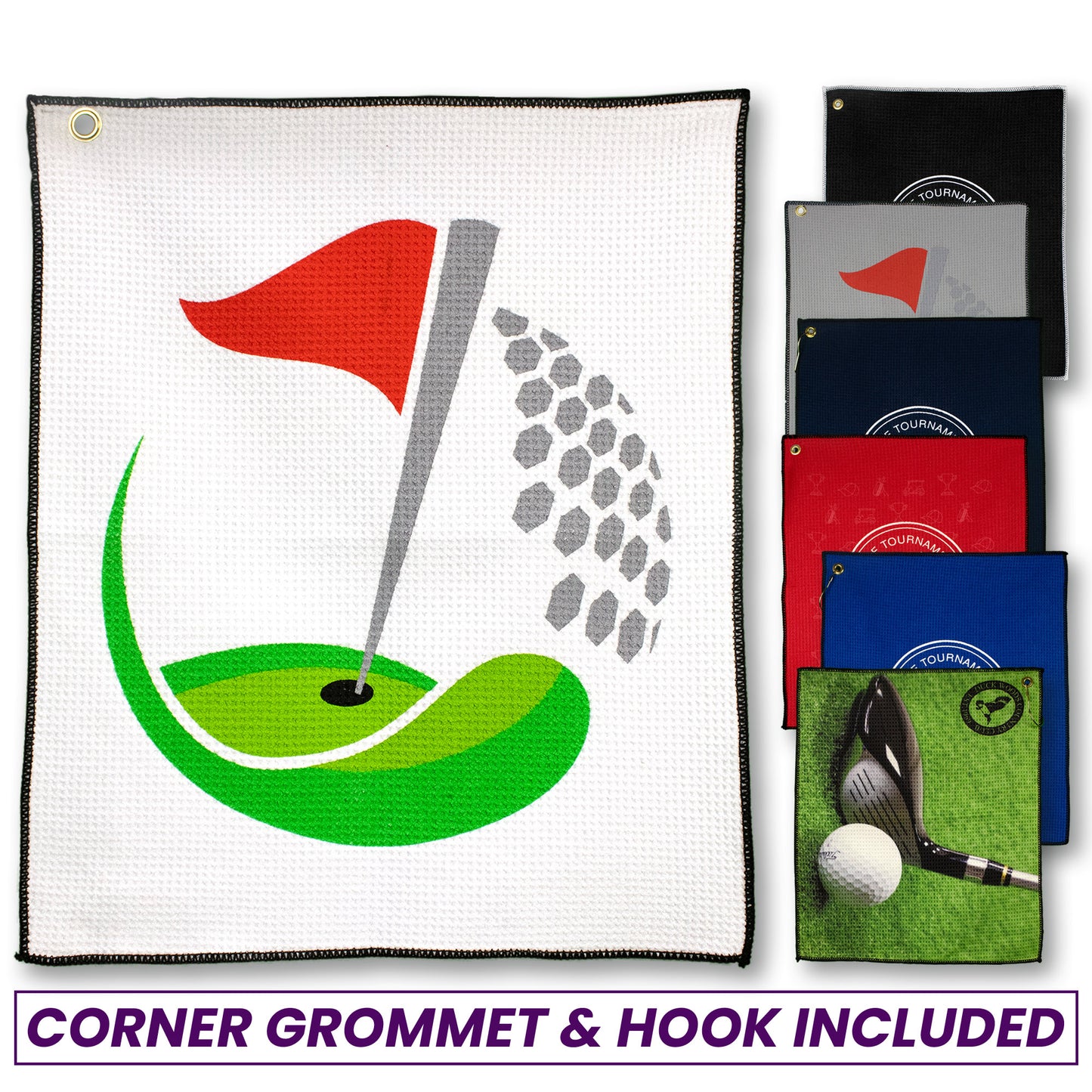 Design Your Own - Microfiber Waffle Small Golf Towel (15” x 18”)
