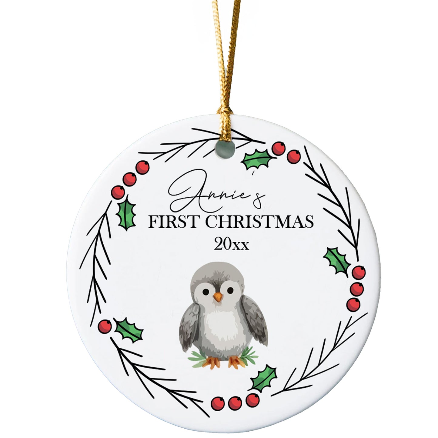 Penguin Baby's First Christmas Ornament