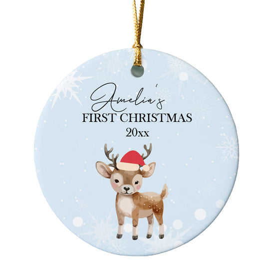 Christmas Deer Baby's First Christmas Ornament