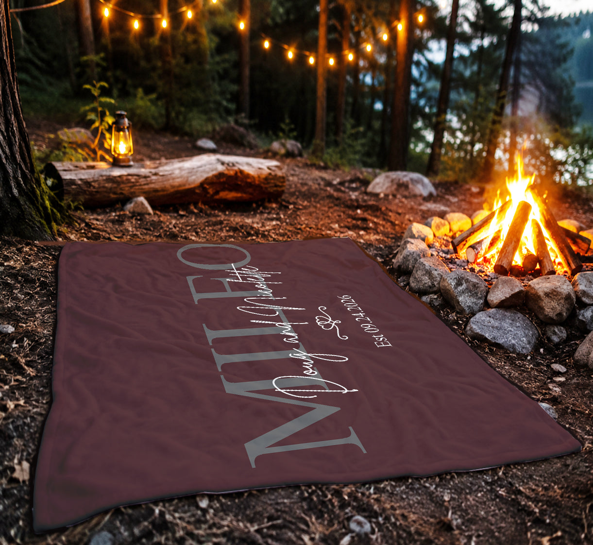 Personalized Wedding Blanket with Names & Date, Anniversary Engagement Throw, Custom Couple Gift, Bridal Shower or Bachelorette Present