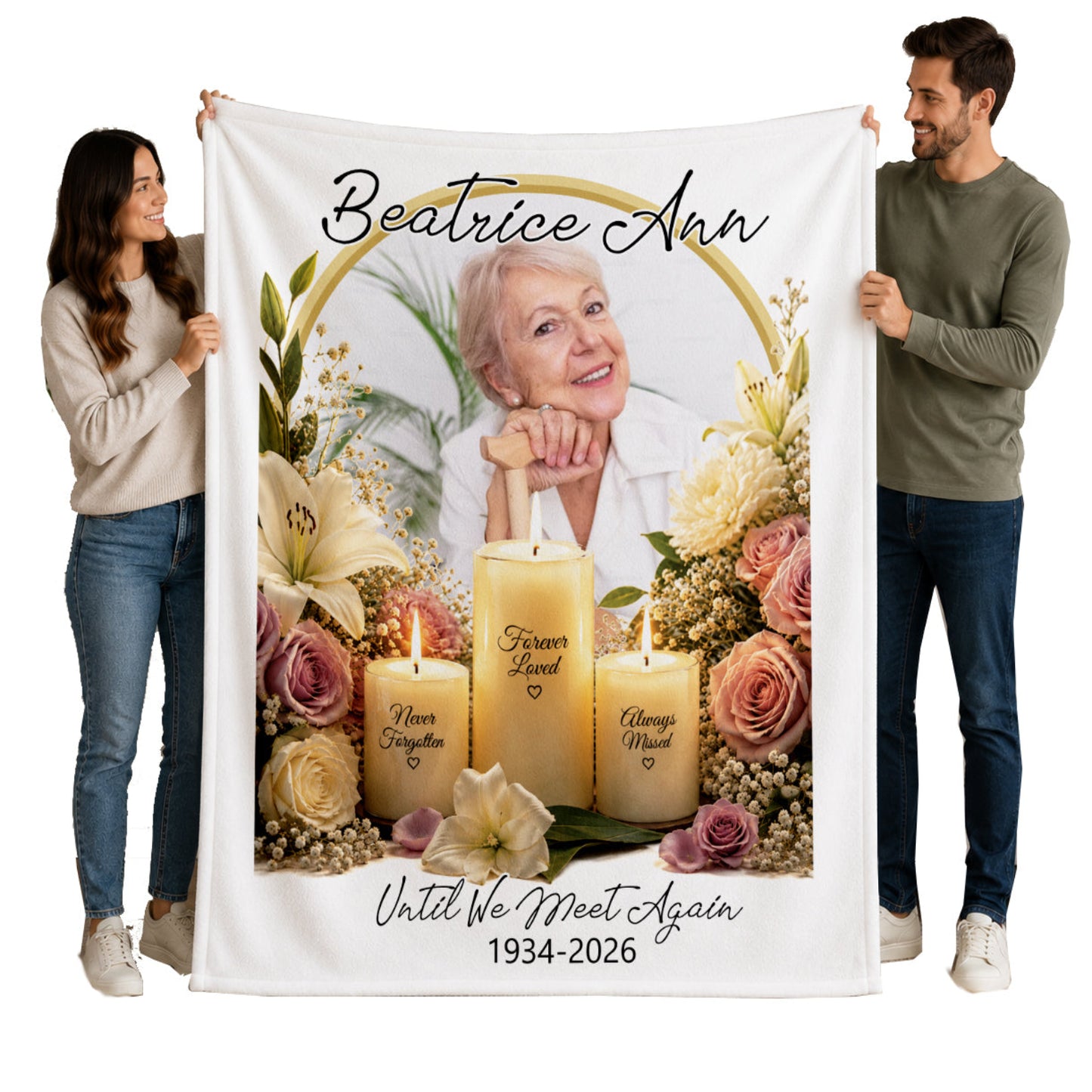 Personalized Memorial Photo Blanket | Memorial Throw | In Loving Memory Gift | Remembrance Keepsake | Sympathy Bereavement | Picture Memory