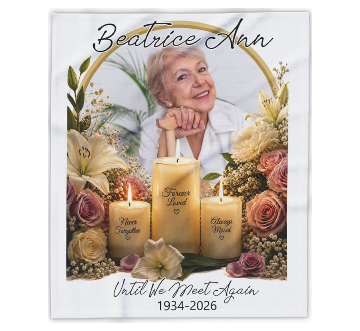 Personalized Memorial Photo Blanket | Memorial Throw | In Loving Memory Gift | Remembrance Keepsake | Sympathy Bereavement | Picture Memory