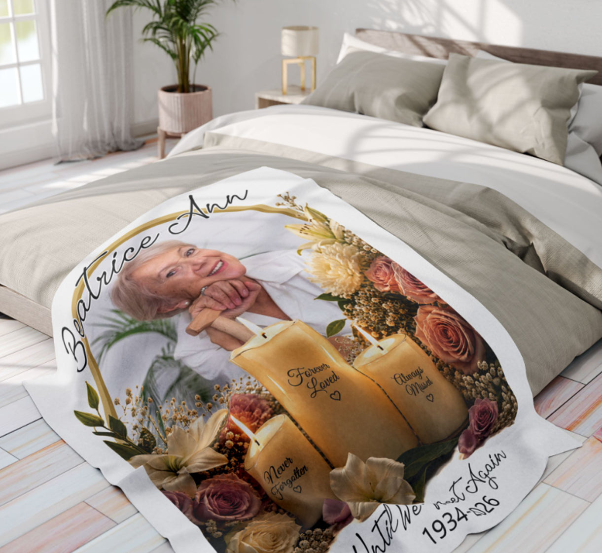 Personalized Memorial Photo Blanket | Memorial Throw | In Loving Memory Gift | Remembrance Keepsake | Sympathy Bereavement | Picture Memory