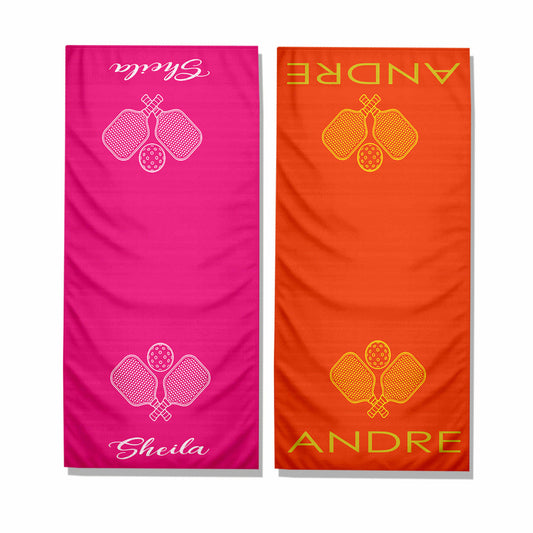 Personalized Pickleball Player Cooling Sports Towel  with Name | Team Gift for Coach and Team | Custom Sports Towel | Pickleball Tournament (16" x 32")