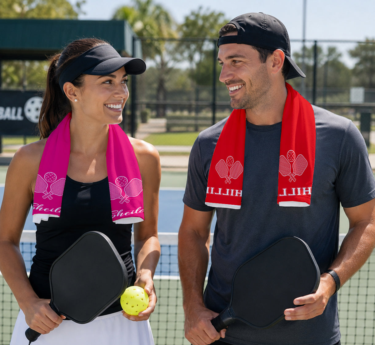 Personalized Pickleball Player Cooling Sports Towel  with Name | Team Gift for Coach and Team | Custom Sports Towel | Pickleball Tournament (16" x 32")