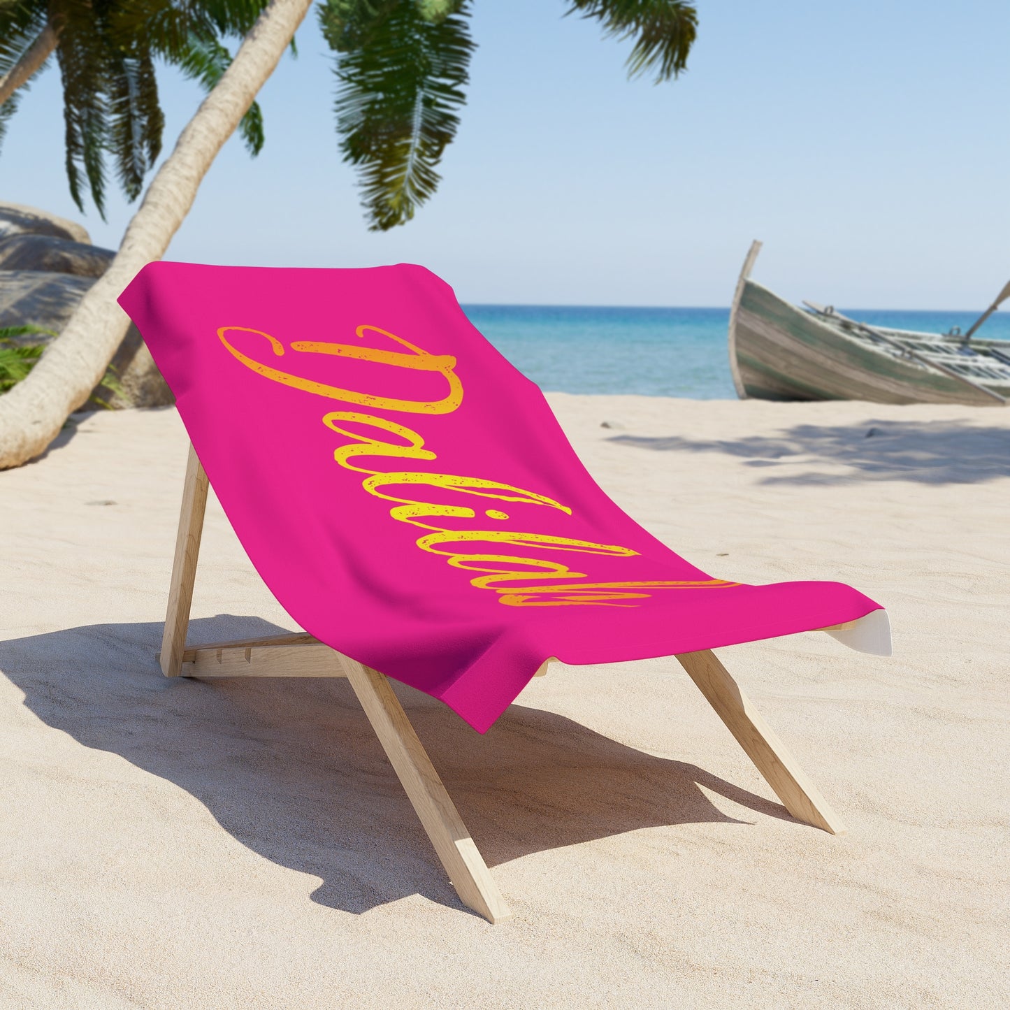 Personalized Solid Color Sun Kissed Name Feminine Beach Towels | Poolside Keepsake  | Girls Beach Day | Back to School Gift | Beachy Style
