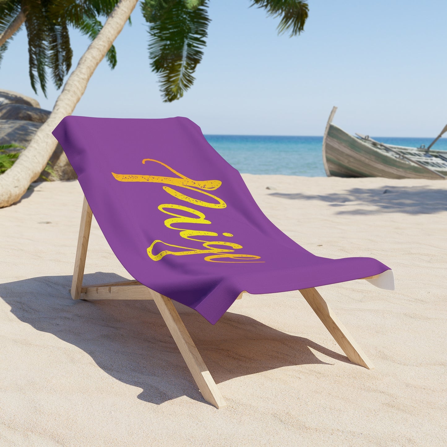 Personalized Solid Color Sun Kissed Name Feminine Beach Towels | Poolside Keepsake  | Girls Beach Day | Back to School Gift | Beachy Style