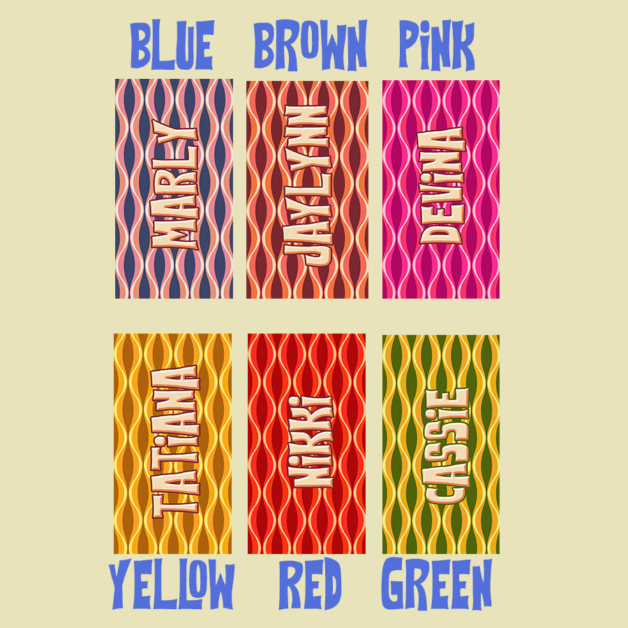 Personalized Retro Waves Beach Towel | Groovy Inspired Style | Summer Vacation Towel Gift | Beach Trip Keepsake | Swim Meets and Teams Gifts