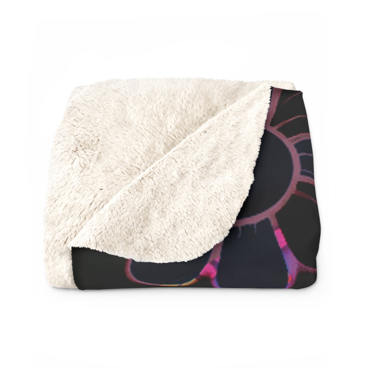 Personalized Neon Electric Floral Design with Name Blanket | Girls Custom Flower Throw | Fleece Gift for women and girls | Back to School