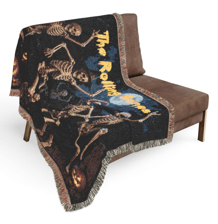 Personalized Skeletons Dancing Halloween Blanket | The Rolling Bones  Spooky Throw Gift | Graveyard Dance Party | Skeletons in Cemetary