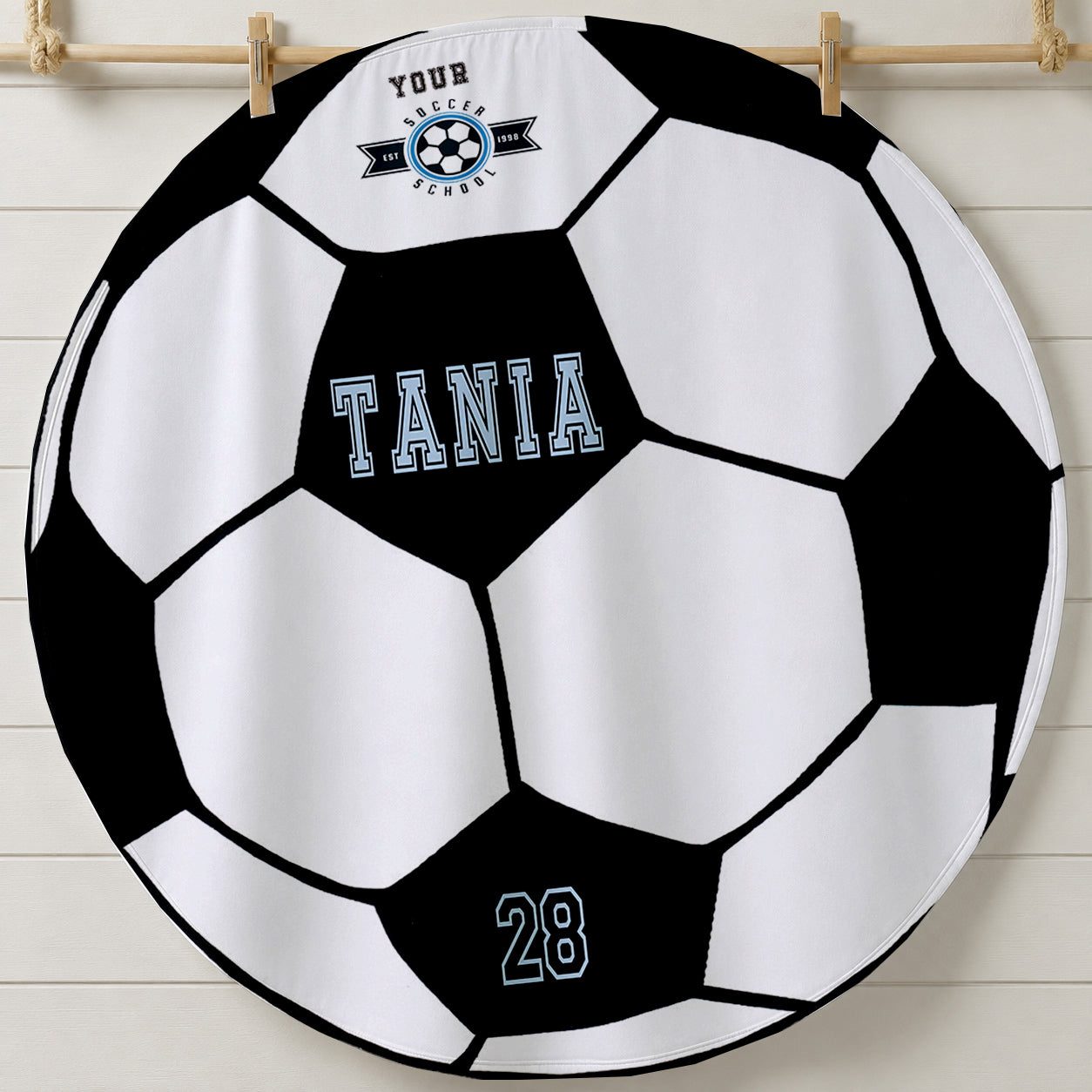 Personalized Sports Round Beach Towel  |  Sport Team Logo and Number | Stadium Towel | Baseball, Volleyball, Basketball, Tennis, Soccor Gift