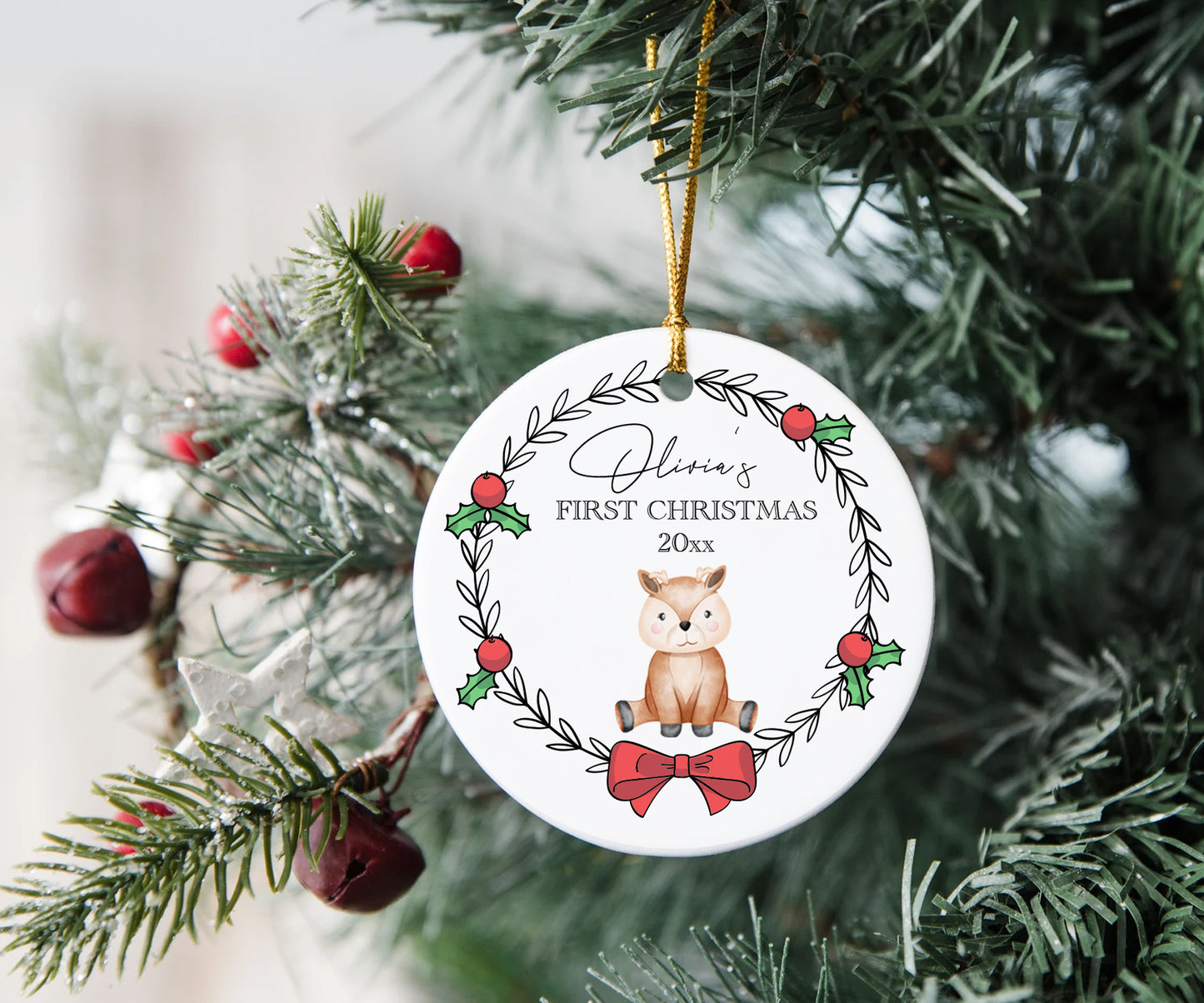 Deer Baby's First Christmas Ornament