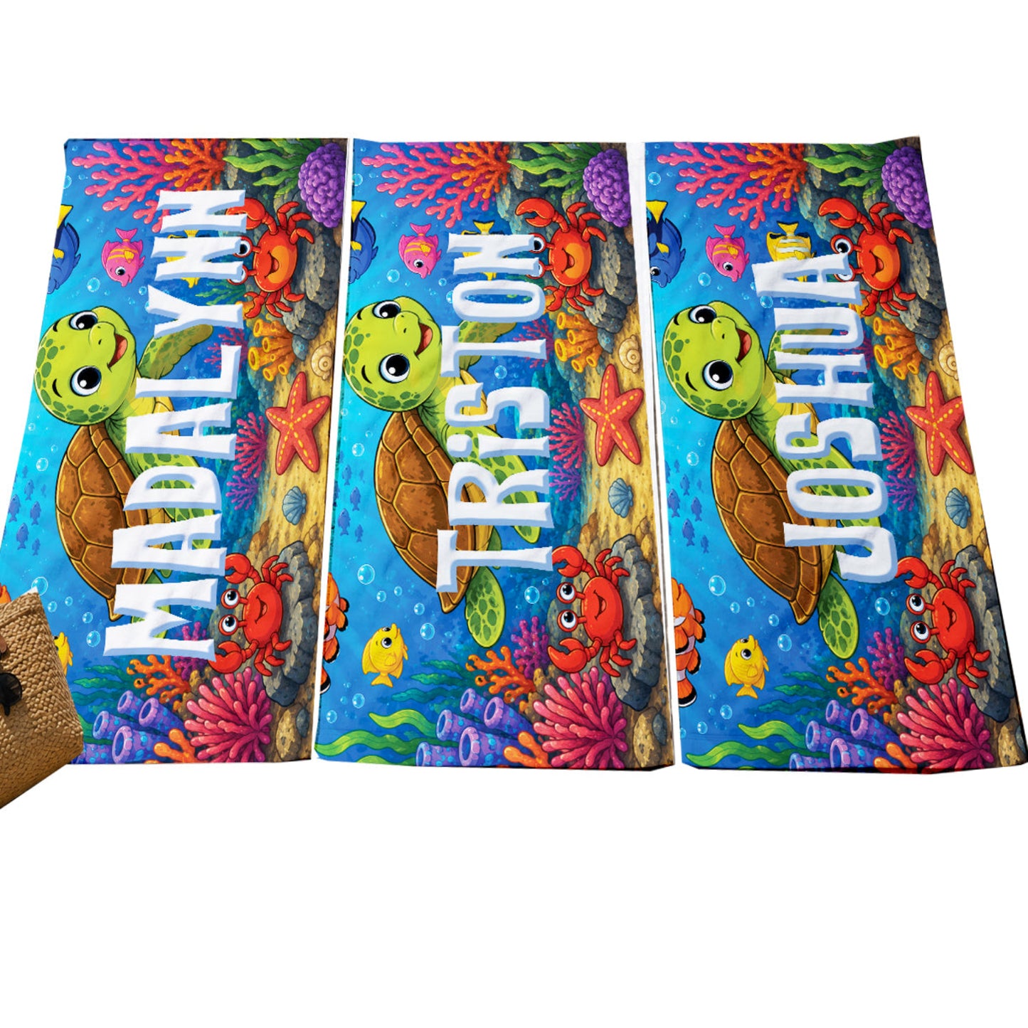 Personalized Kids Under the Sea Beach Towel
