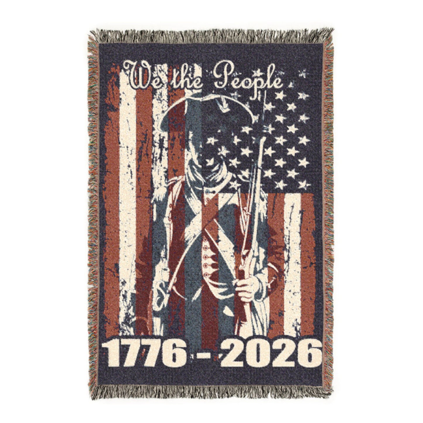 Optional Personalized American We Are the People Woven Blanket | Patriotic American Throw | Labor Day  | Veteran's Day | Americana Decor