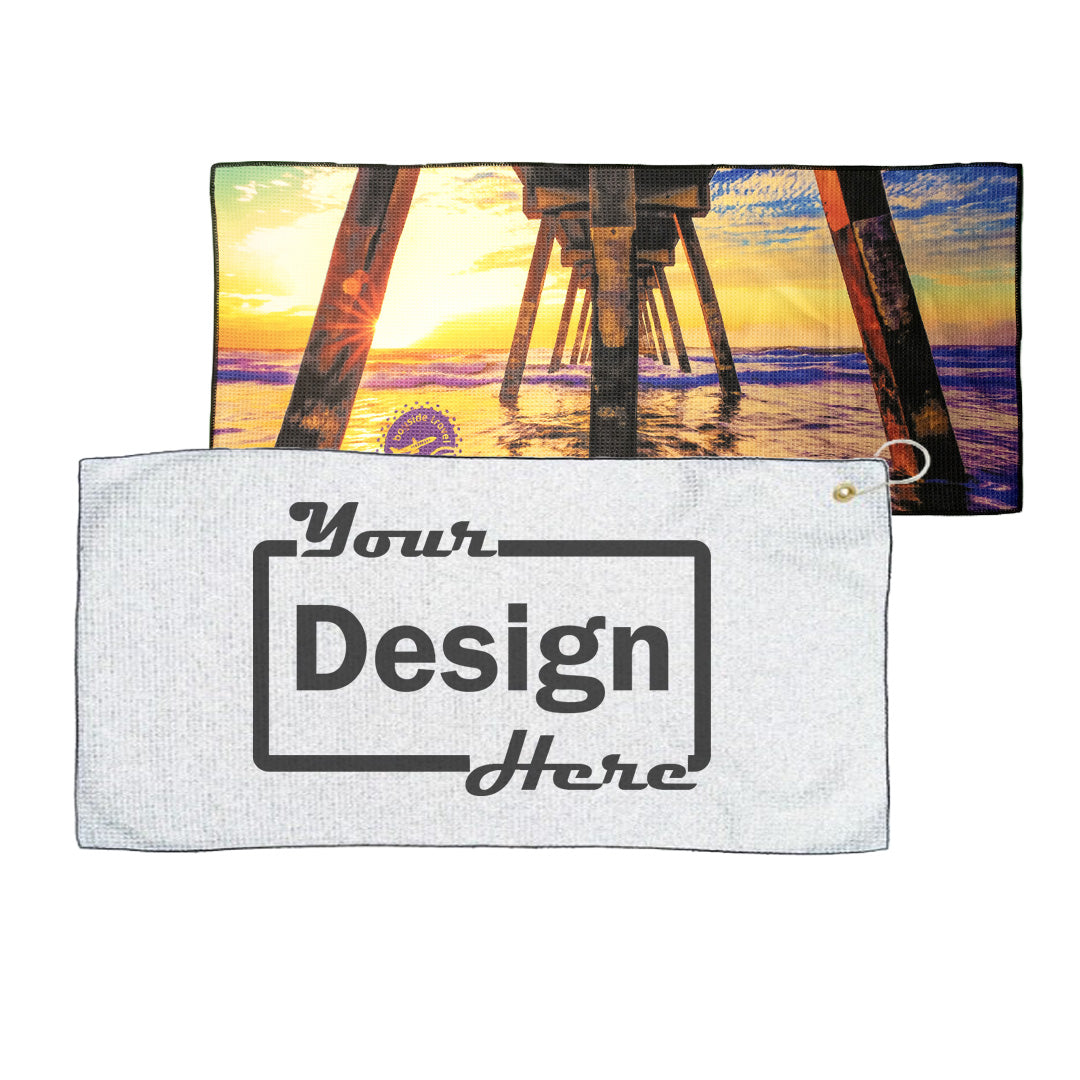 Design Your Own - Microfiber Waffle Large Caddy Golf Towel (17” x 40”)