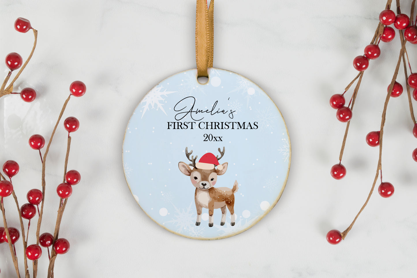 Christmas Deer Baby's First Christmas Ornament