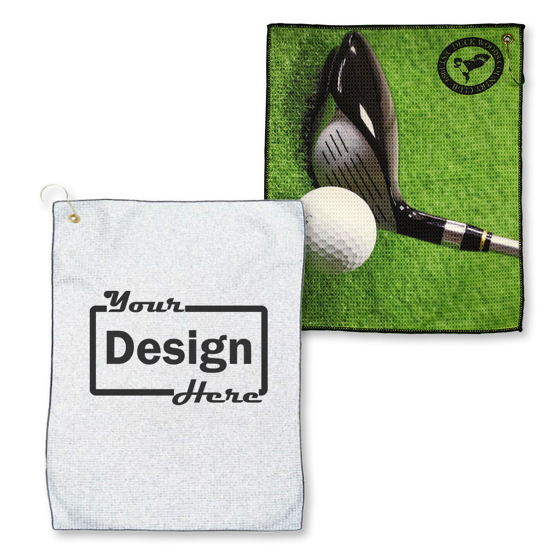 Design Your Own - Microfiber Waffle Small Golf Towel (15” x 18”)