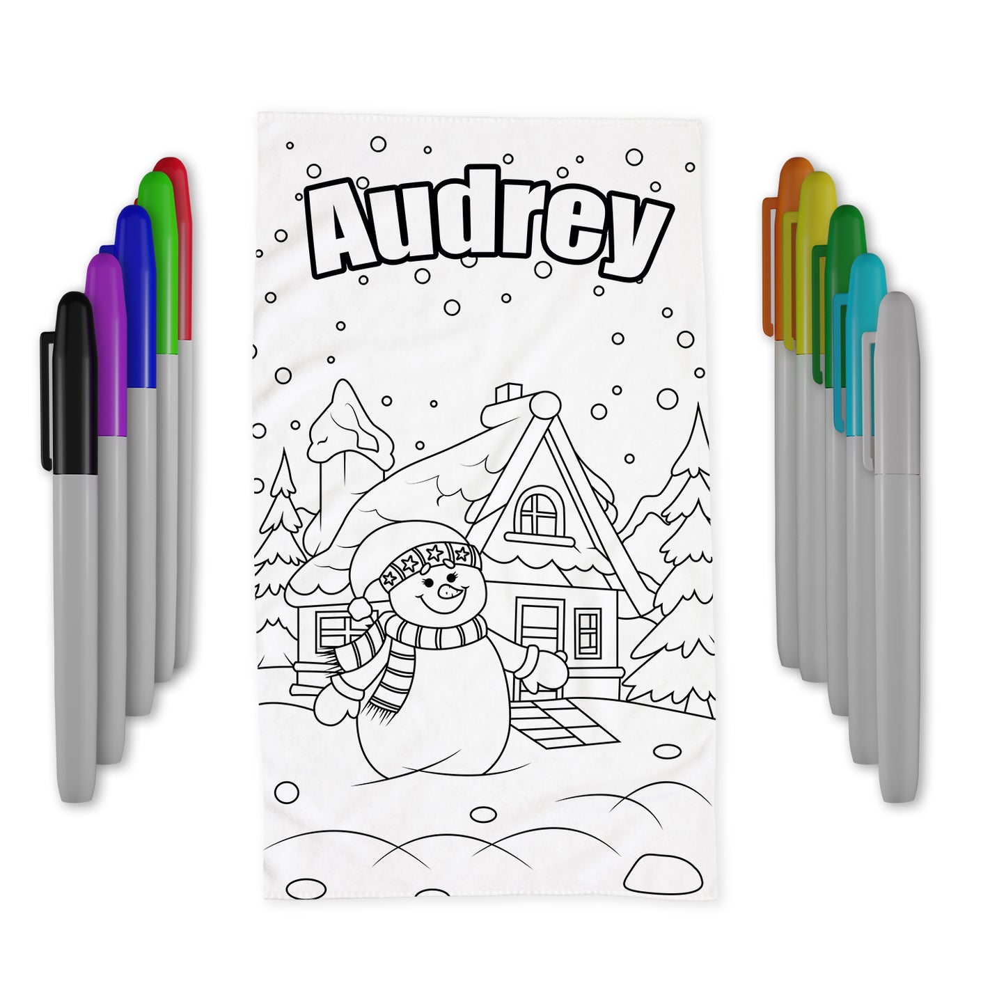 Custom Doodle Towel with Snow Day Design